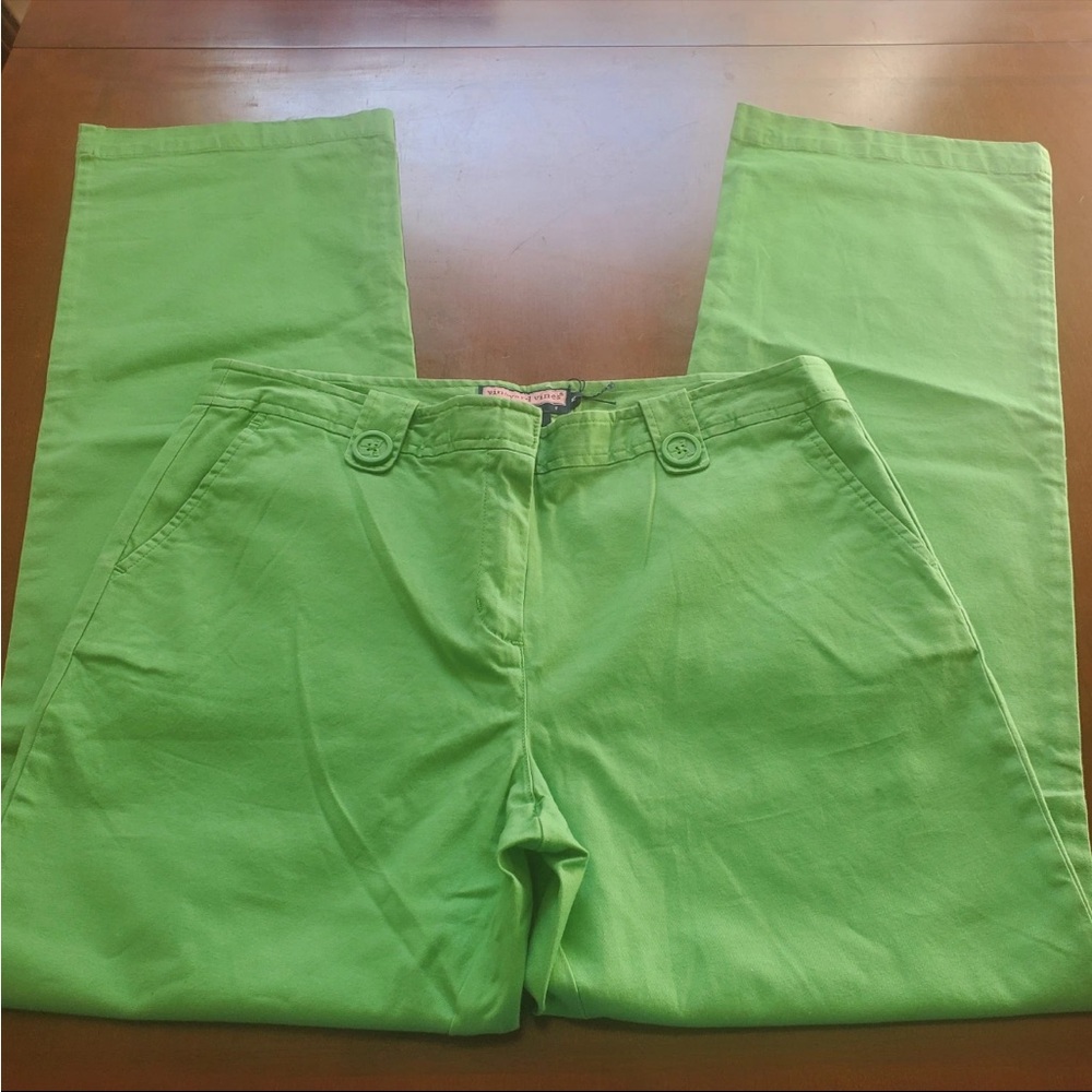 NWT Vineyard Vines Bright Green Women's Straight Leg Pants - Picture 7 of 7